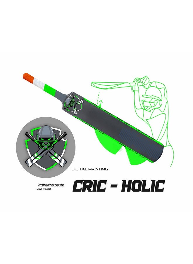 Jaspo Cric-Holic Senior Plastic Cricket Full Size Bat (34” X 4.5” Inch) For All Age Group With Soft Cricket Ball Combo - Image 3