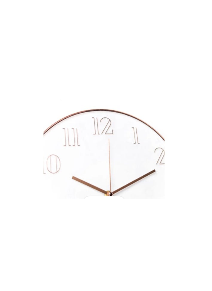ماركة غير محددة white and rose gold wall clock decorative round no glass elegent clock analoge display battery operated for homes and offices 30Cm - CK2  - Image 3