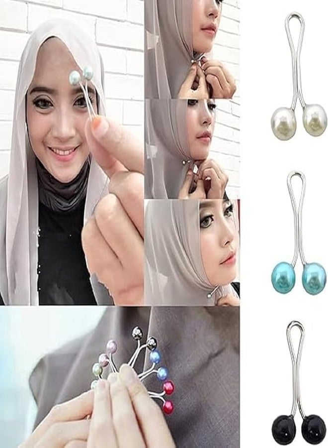 Rinpoche Cute Hijab Pins Crystal Rhinestone Ball 12 PCS Multicolor Hijab Simulated Pearl Brooch Pins for Women Headscarf Hijab U Clips,Faux Pearl Scarf Clips Pin-Less Scarf Clips, Scarf Brooch Pin Headscarf Lady Scarf Shawl Safety Pins Buttons Wedding Dress DecorativeSafety Pins Buttons Wedding Dress Decorat - Image 5