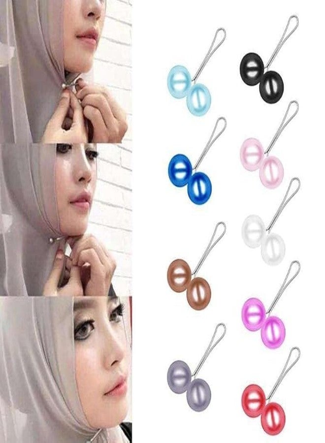 Rinpoche Cute Hijab Pins Crystal Rhinestone Ball 12 PCS Multicolor Hijab Simulated Pearl Brooch Pins for Women Headscarf Hijab U Clips,Faux Pearl Scarf Clips Pin-Less Scarf Clips, Scarf Brooch Pin Headscarf Lady Scarf Shawl Safety Pins Buttons Wedding Dress DecorativeSafety Pins Buttons Wedding Dress Decorat - Image 3