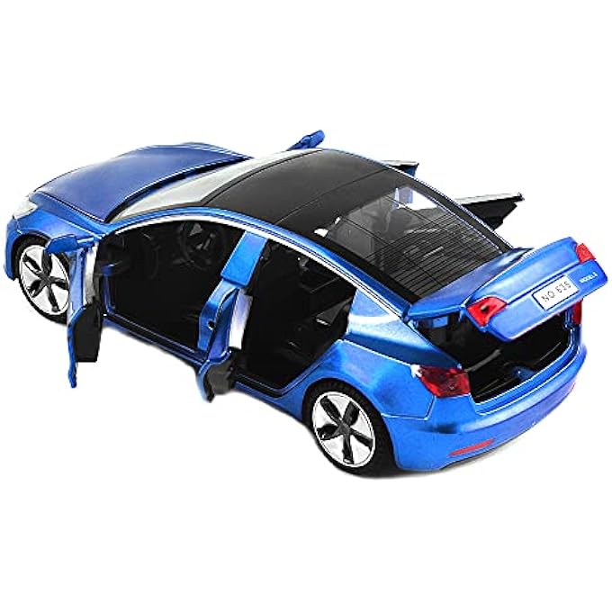 DIECAST TOY CAR MODEL 3 CAR MODEL,ZINC ALLOY SIMULATION CASTING TESLA CAR MODEL PULL BACK VEHICLES,1:32 SCALE MINI VEHICLES TOYS WITH LIGHTS AND MUSIC FOR TODDLERS KIDS CHILDREN BIRTHDAY GIFT (BLUE) - Image 5
