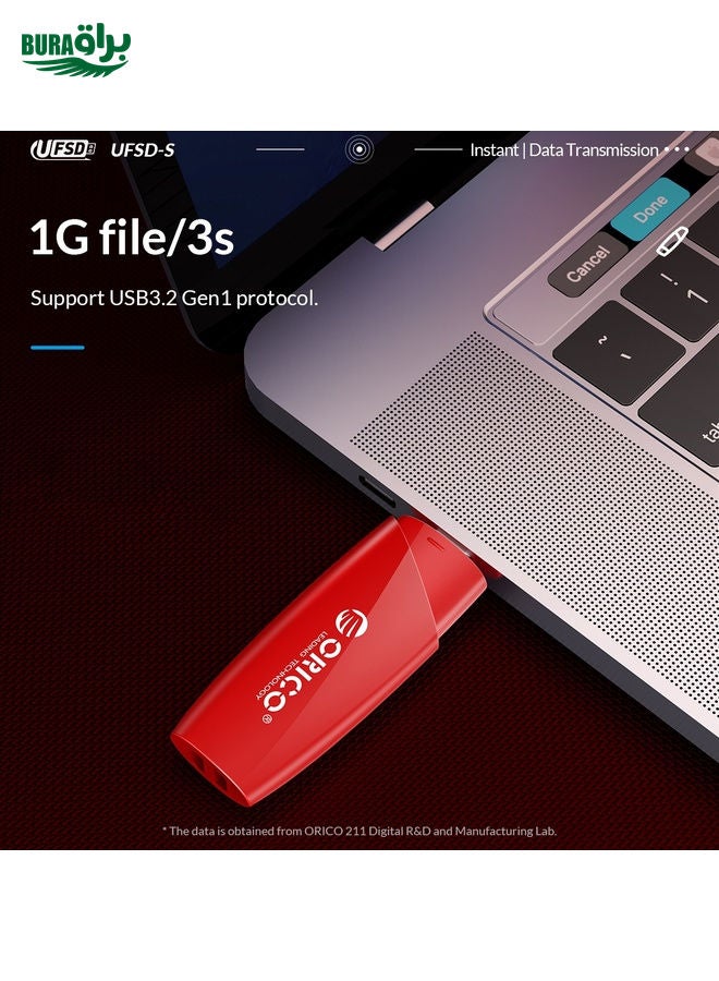 BURAQ ORICO UFS Flash Drive, Read: 450MB/s, Write: 350MB/s, Memory:64GB, Port:USB-A(Black) - Image 4