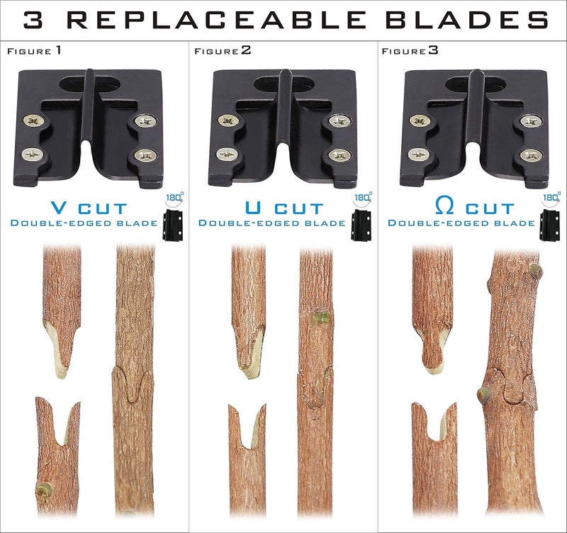 NAYE [6 Blades Enhanced] 2 in 1 Garden Grafting Tool Kit for Fruit Trees with Grafting Knife Grafting Tapes,Extra Replacement Blades Included,Professional Grafting Scissor Shear - Image 3