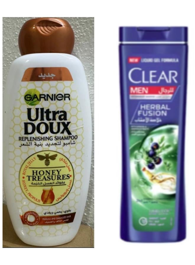 كلير شامبو وبلسم مضاد للقشرة 2 في 1 بالأعشاب 400 مل +شامبو لتجديد بنية الشعر