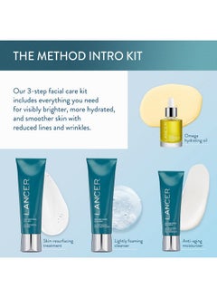 lancer Skincare The Method Intro Kit 3Step Antiaging Facial Exfoliator Cleanser And Moisturizer Kit For Glowing Skin Reveals Healthylooking Glowing Skin  - Image 2
