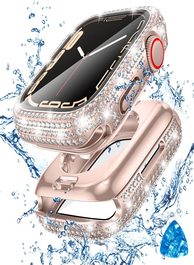 تينسي واقي شاشة Tensea [2 في 1] مقاوم للماء لساعة Apple Watch SE من الجيل الثاني، موديلات SE 6 و5 و4 و40 مم، ملحقات، غطاء أمامي وخلفي متين مرصع بالألماس مع طبقة زجاجية مقسّاة، غطاء وجه لامع - Image 1