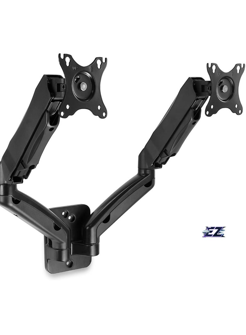 ELTRAZONE Dual Monitor Wall Mount Arms | Double Monitor Wall Mount | Two Full Motion Adjustable Articulating Gas Spring Arms | Fits 19 20 21 22 24 27 Inch Computer Screens with 75 or 100 VESA Patterns - Image 2