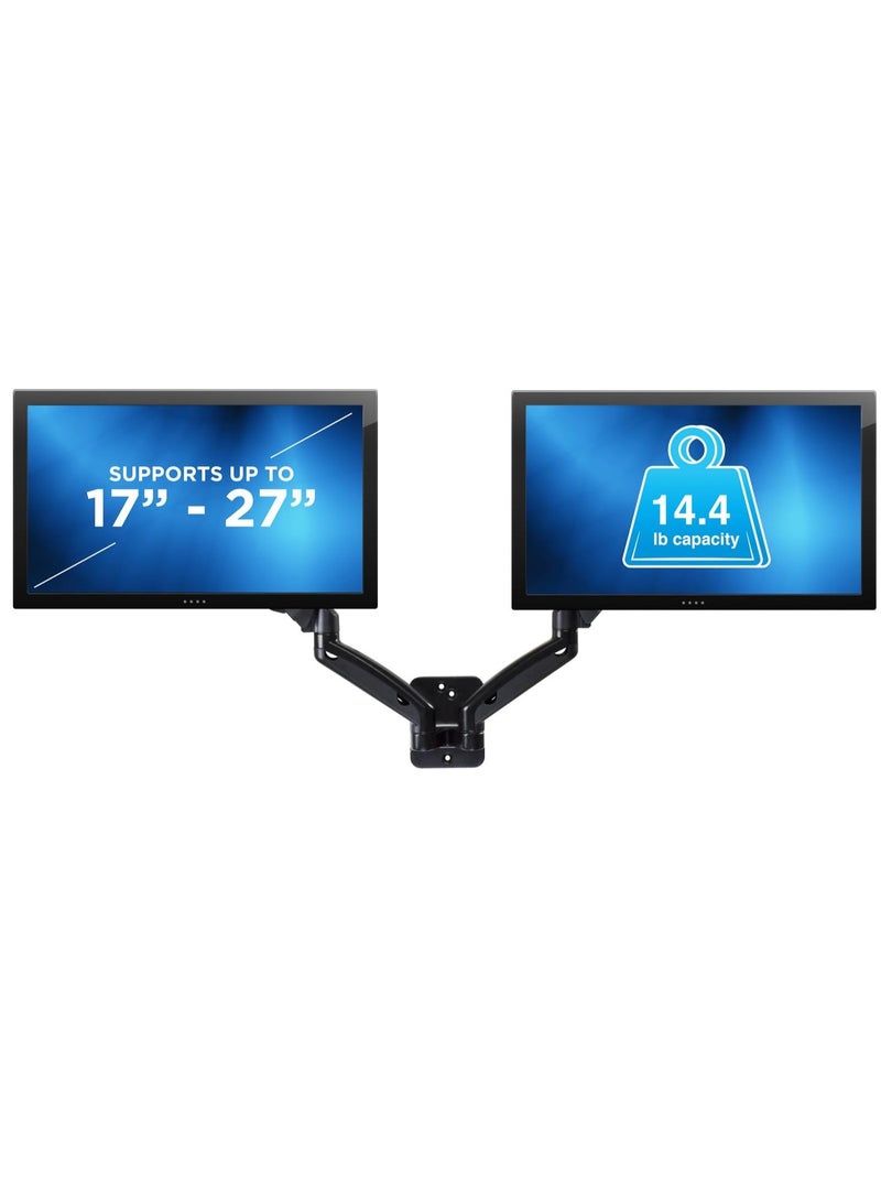 ELTRAZONE Dual Monitor Wall Mount Arms | Double Monitor Wall Mount | Two Full Motion Adjustable Articulating Gas Spring Arms | Fits 19 20 21 22 24 27 Inch Computer Screens with 75 or 100 VESA Patterns - Image 5