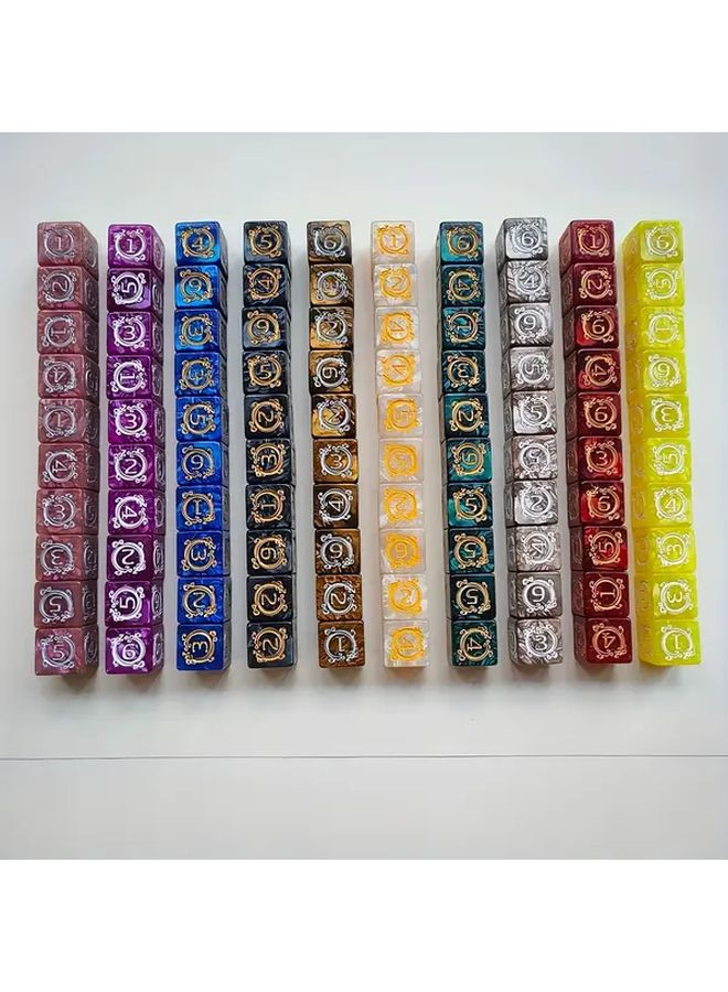 Dragon Dice Set 6 Dragon Pattern Pearl Black 10 Pieces For Role Playing Games MTG - Image 5