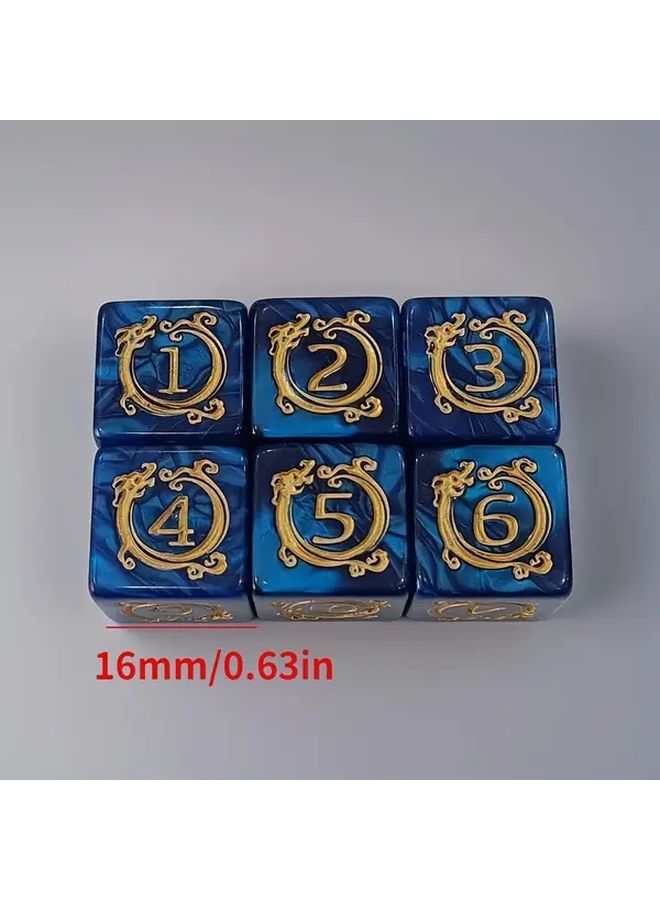 Dragon Dice Set 6 Dragon Pattern Pearl Black 10 Pieces For Role Playing Games MTG - Image 3