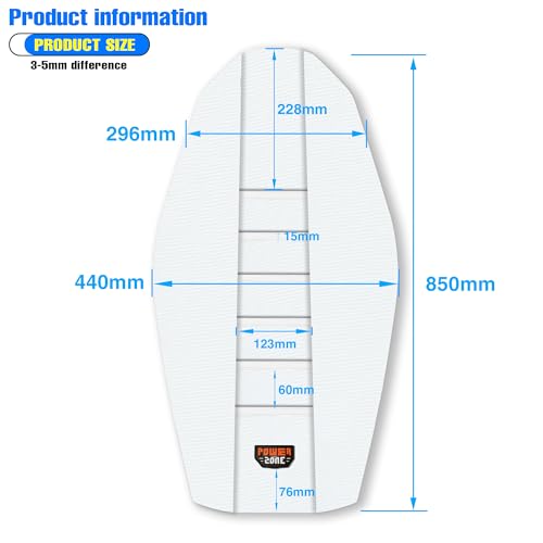 MCHMFG Universal Ribbed Dirt Bike Seat Cover - Gripper Soft Seat Cover for Most Dirt Pit Bike Motorcycle (All White) - Image 4