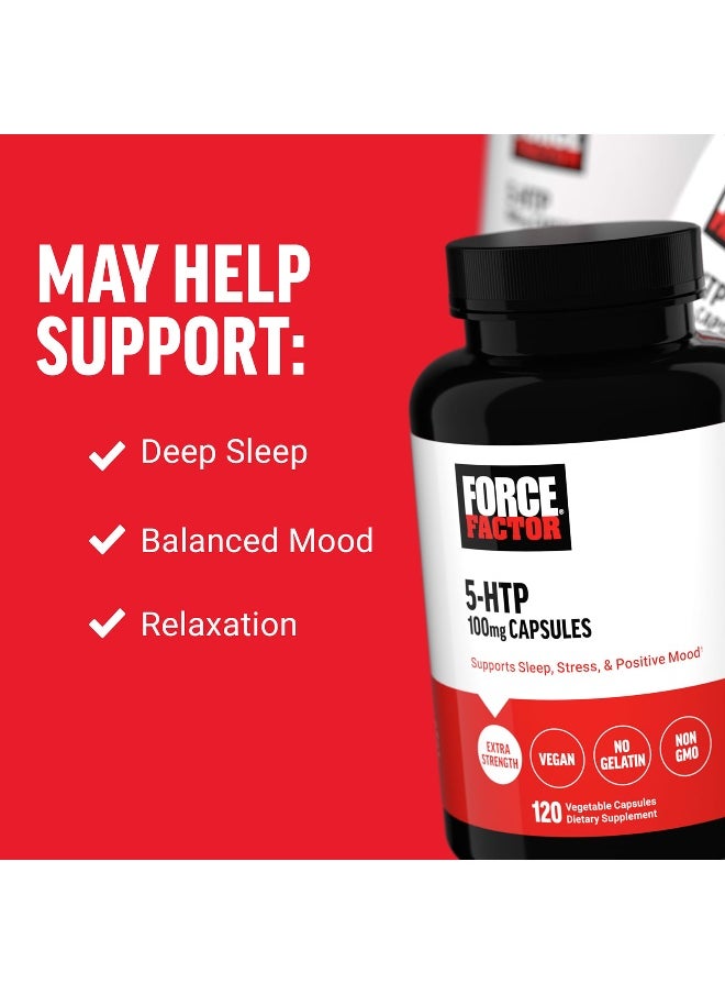 Force Factor Force Factor, 5-HTP, 100 mg, 120 Vegetable Capsules  - Image 3