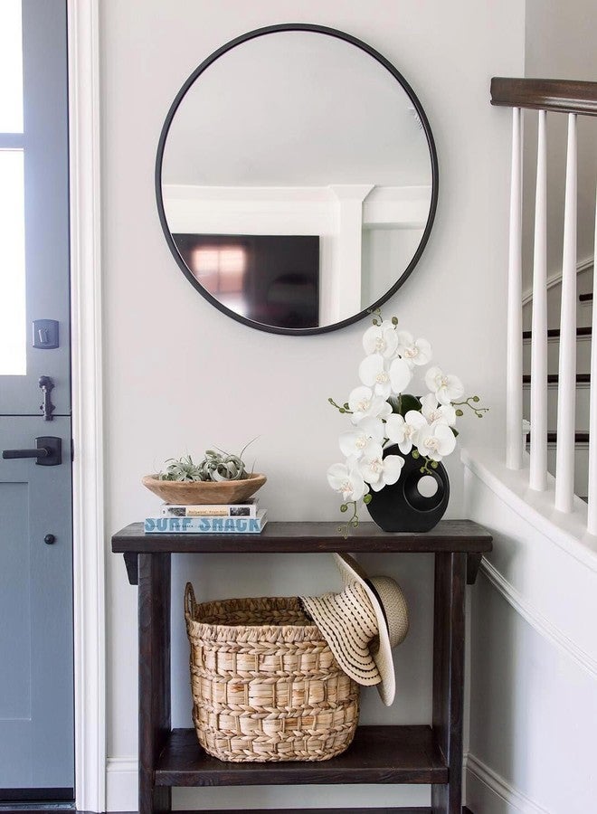 Briful Artificial Orchid Flowers in Black Modern Ceramic Vase 15.7" Tall White Faux Orchid Arrangement Silk Orchid Flower Fake Orchid Centerpiece for Home Office Room Wedding Table Décor - Image 4