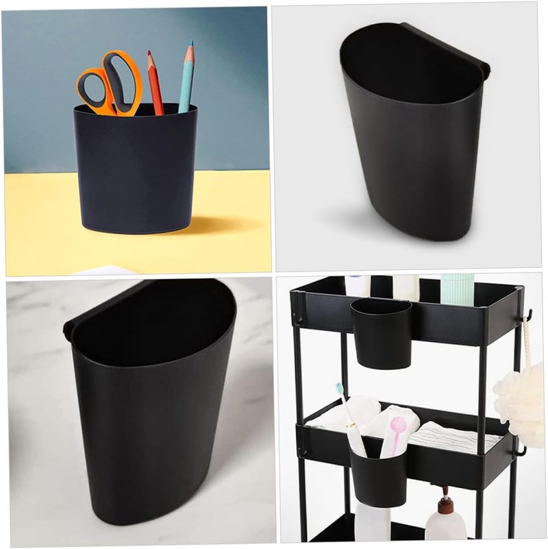 Healifty 10Pcs Space Saving Hanging Cup Holder for Rolling Carts Plastic Storage Buckets Versatile Organizing Baskets for Home and Salon Use - Image 3