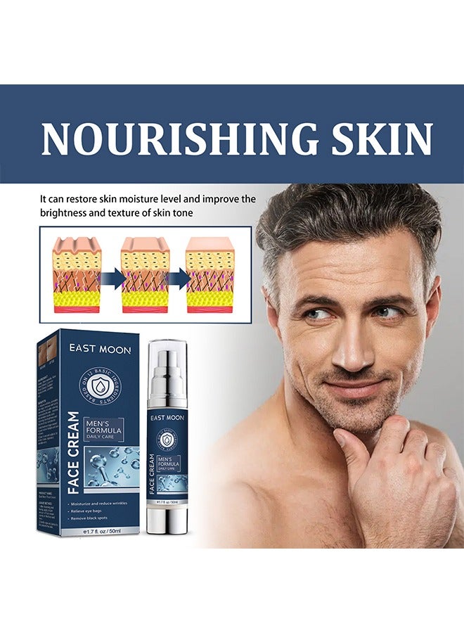 إيست مون كريم الوجه للعناية اليومية بتركيبة الرجال ، مرطب وجه رجالي 6 في 1 لأكياس تحت العين ، كريم الوجه المغذي للبشرة والتجاعيد للبقع الداكنة والخطوط الدقيقة وأقدام الغربان للعين 50 مل - Image 4