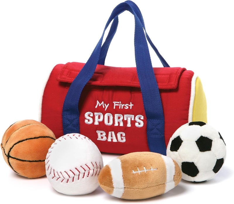 GUND Baby My First Sports Bag Stuffed Plush Playset, 5 Piece, 8" - Image 1