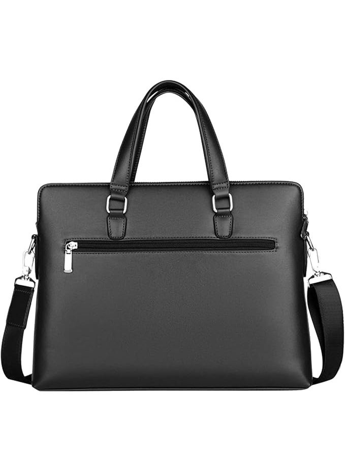 Leather Computer Briefcase for Men Messenger Bag for Office Business Satchel Bag Fits 14 Inch Laptop - Image 4