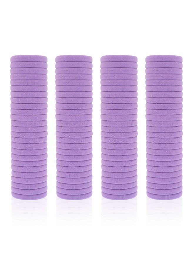 PIDOUDOU 100 Pack Seamless Hair Ties for Women Girls Ponytail Holders for Thick Hair purple - Image 2
