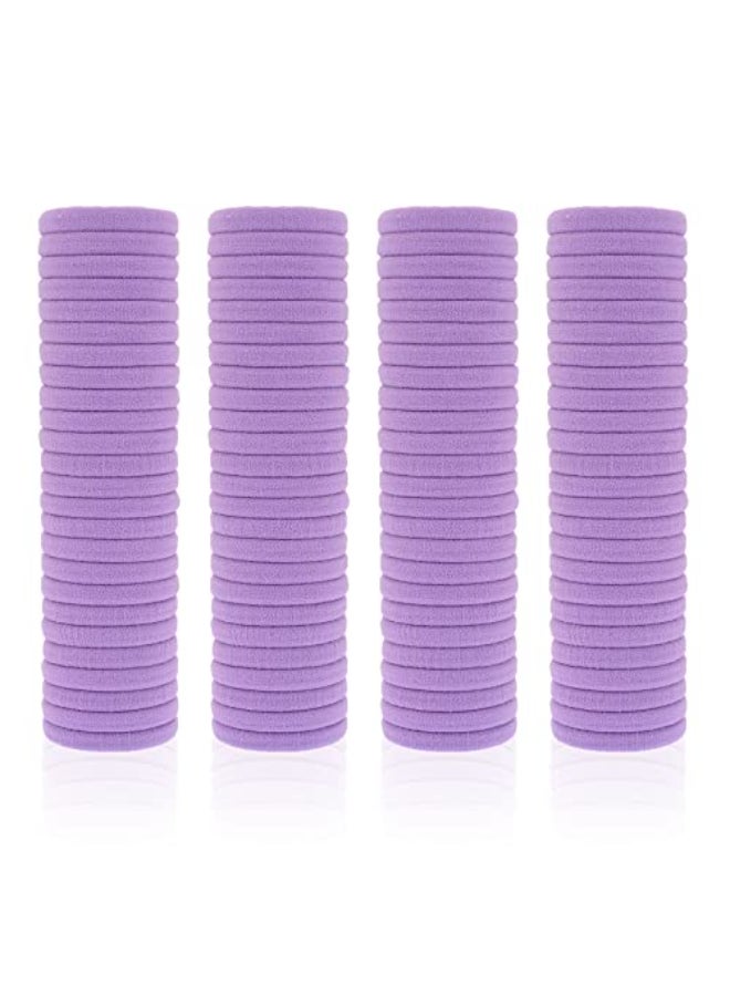 PIDOUDOU 100 Pack Seamless Hair Ties for Women Girls Ponytail Holders for Thick Hair purple - Image 1