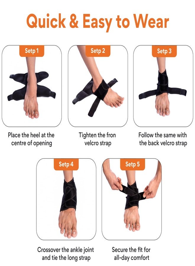FOVERA Premium Ankle Support Compression Brace for Injuries, Ankle Protection | Adjustable Wrap for Pain Relief & Recovery, Ankle Band for Men & Women, Breathable Neoprene - 1 Pc, Universal Size - Image 2