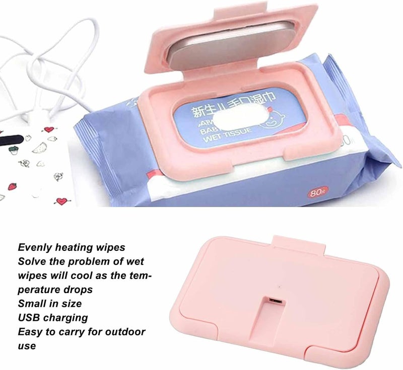 Betued USB Warms Baby Wipes Heating Box Baby Wipe WarmerPortable Baby Wipe Warmer for Travel Home Car Portable Diaper WipeWartable USB Wet Wipe Heater Baby - Image 2