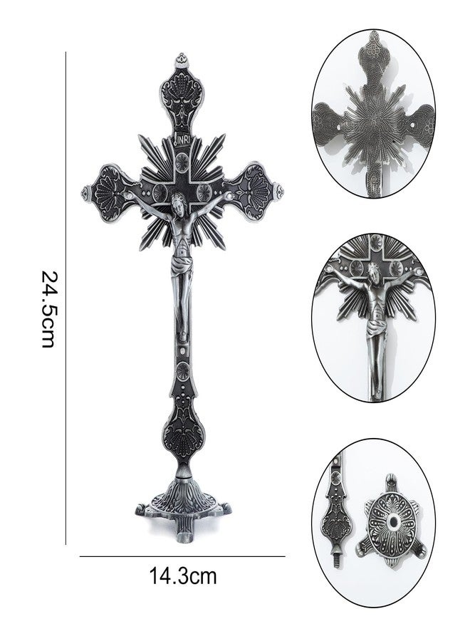 KOMI 9 Inch Metal Crucifix Catholic Decor Detachable Standing Cross Table Cross Home Decor Religious Present - Image 2