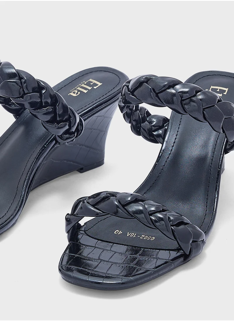 ELLA Braided Double Strap wedge Sandal