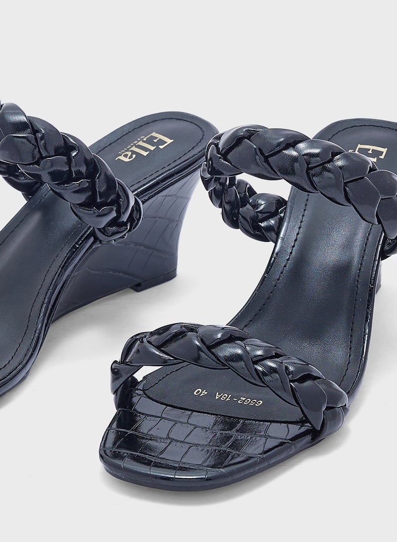 ELLA Braided Double Strap wedge Sandal  - Image 4