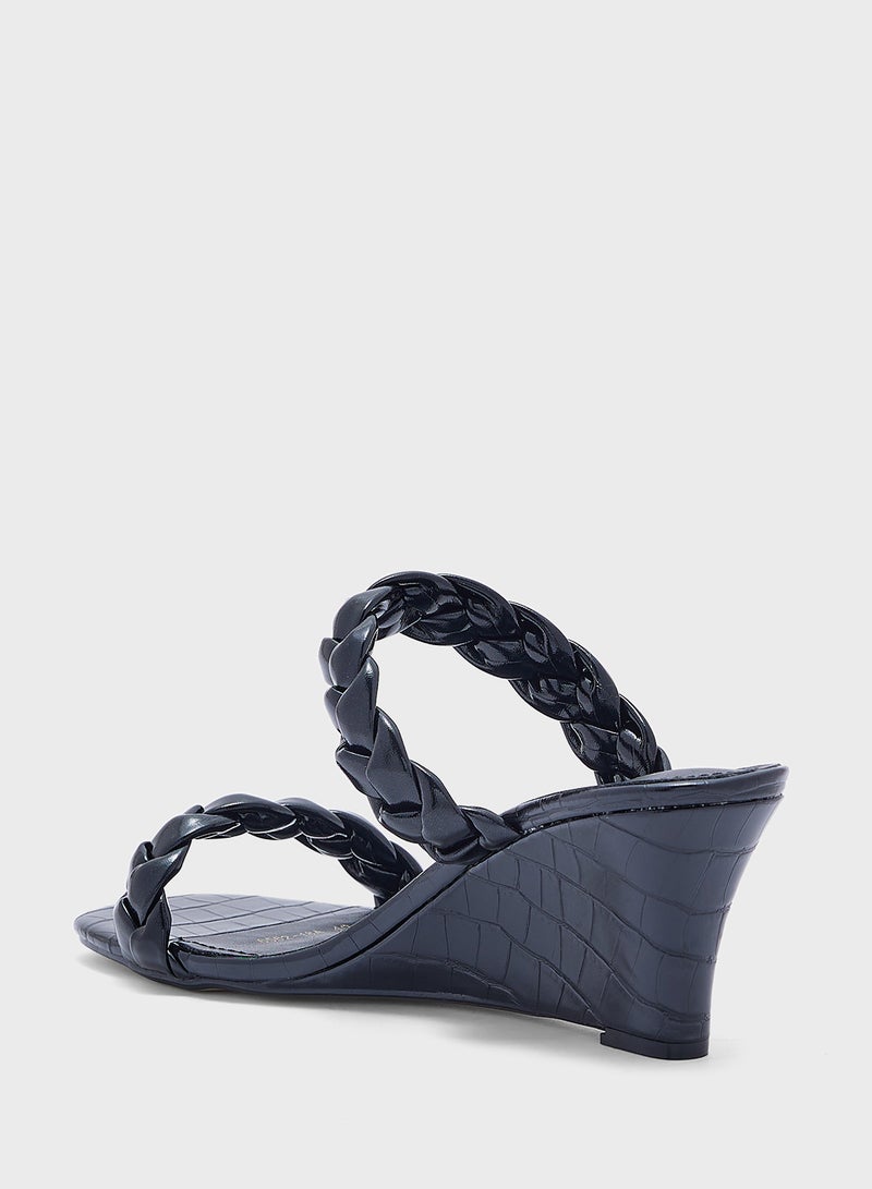 ELLA Braided Double Strap wedge Sandal  - Image 3