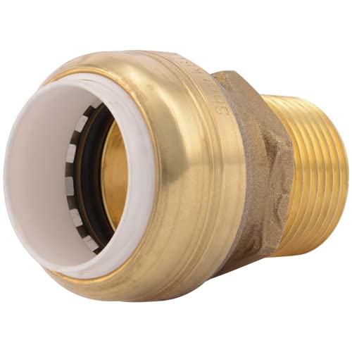 SharkBite 3/4 Inch PVC x 3/4 Inch MNPT Adapter, Push to Connect Brass Plumbing Fitting, PVC Pipe, UIP134A - Image 1