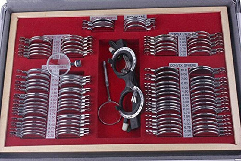 كلاراكو علبة تجارب طبية للعين من كلاركو، 104 قطعة، إطار معدني، عدسات، إطار تجريبي، عدسات تجريبية بصرية، غرفة قياس البصر - Image 3