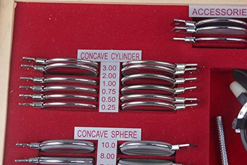كلاراكو علبة تجارب طبية للعين من كلاركو، 104 قطعة، إطار معدني، عدسات، إطار تجريبي، عدسات تجريبية بصرية، غرفة قياس البصر - Image 5