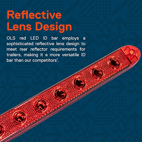 ONLINE LED STORE TRUE MODS 16 Inch 11 Red 12V LED Trailer Light Bar Strip [DOT] [IP65 Waterproof] [Park Brake Turn Signal] Running Marker ID Rear Tail Lightbar for 80" Cargo Motorcycle Utility Marine Boat Trailers - Image 2