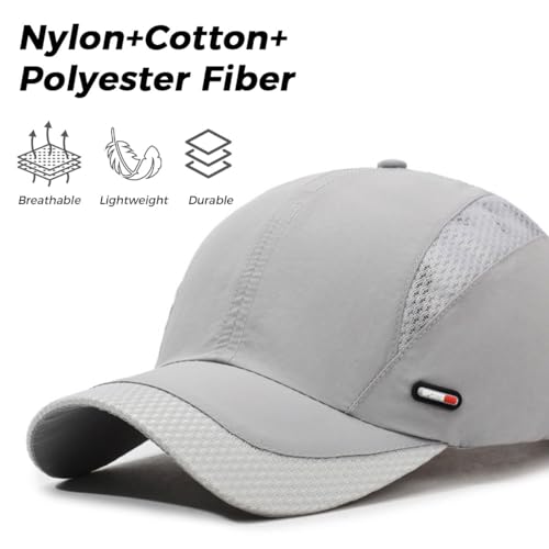 GUSTAVE® Caps for Men Original Breathable Cotton Adjustable Sun Protection Sport Cap for Men & Women for Golf, Cycling, Running, Gym & Outdoor Activities (22.1-24.4 Inch, Grey) - Image 5