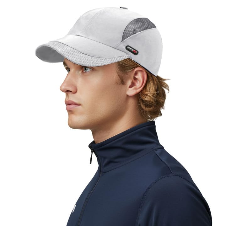 GUSTAVE® Caps for Men Original Breathable Cotton Adjustable Sun Protection Sport Cap for Men & Women for Golf, Cycling, Running, Gym & Outdoor Activities (22.1-24.4 Inch, Grey) - Image 1