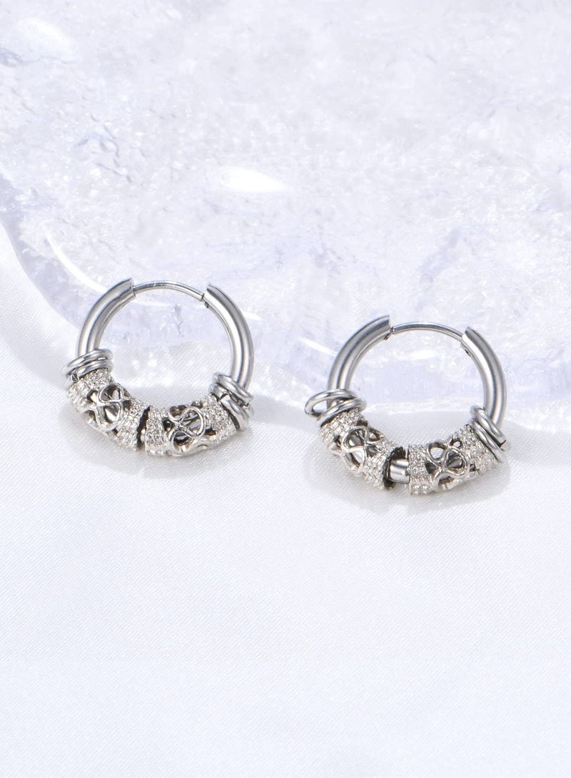 KASTWAVE 4 Pairs Earrings for Men, Stainless Steel Earrings Kit for Men and Women Fashion Piercing Jewelry Dangle Hoop Earrings Set - Image 3