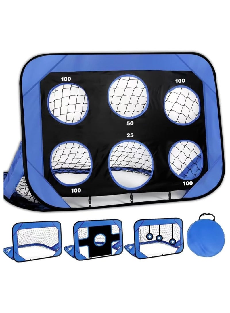 YQbest Kids Soccer Goal，4 in 1 Pop Up Kids Soccer Goal for Backyard，Indoor Outdoor Soccer Target Net for Improving Passing and Shooting Accuracy，Portable with Carrying Bag，Training Games for Children - Image 1