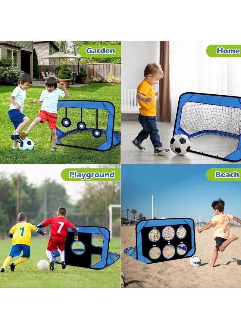 YQbest Kids Soccer Goal，4 in 1 Pop Up Kids Soccer Goal for Backyard，Indoor Outdoor Soccer Target Net for Improving Passing and Shooting Accuracy，Portable with Carrying Bag，Training Games for Children - Image 2