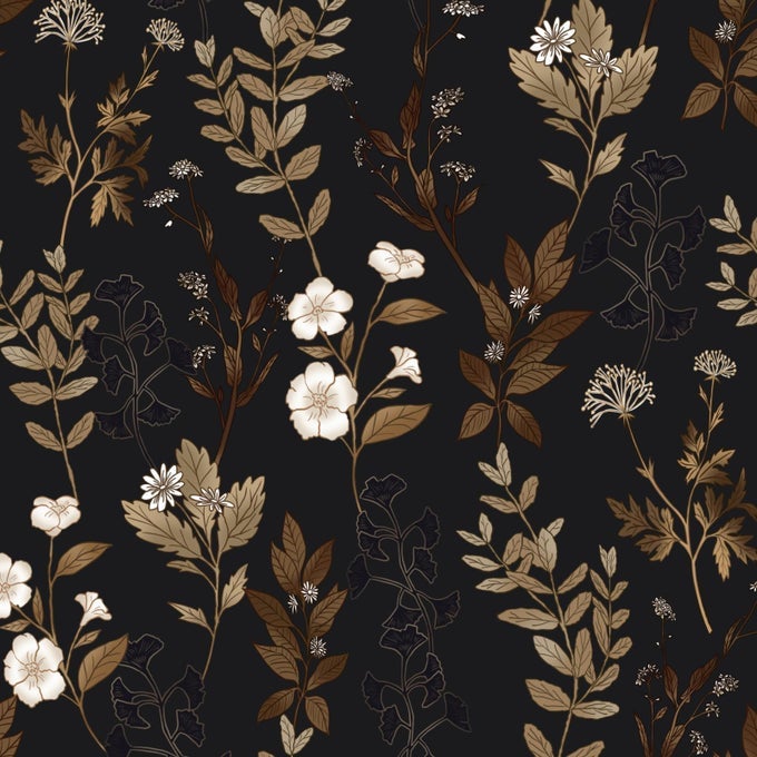 BLACK FLORAL WALLPAPER PEEL AND STICK GOLD LEAF CONTACT PAPER 174 X 118 LEAF WALLPAPER WATERPROOF SELFADHESIVE WALL COVERING FOR BEDROOM COUNTERTOP DESK CABINETS DECOR
