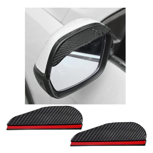 Wevdn 2 PCS Mirror Rain Visor Eyebrow, Waterproof PVC Auto Exterior Rear View Mirror Rain Visor Guard, Rainproof Side Mirror Rain Visor Eyebrow Cover for SUV Truck, Car Accessories (Carbon Fiber) - Image 1