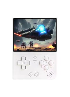 GAME CONSOLE R33S Handheld Retro Gaming Console Linux System with 128G TF Card, Preloaded with 15000+ Games, Retro Video Game Console 3.5-inch IPS Screen (White 128G)