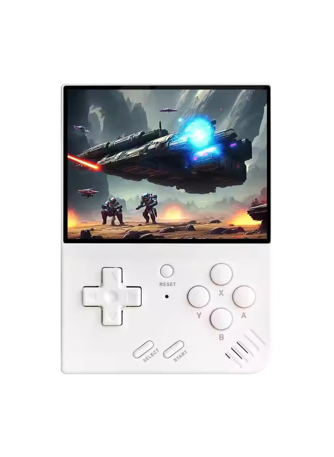 Generic - GAME CONSOLE R33S Handheld Retro Gaming Console Linux System with 128G TF Card, Preloaded with 15000+ Games, Retro Video Game Console 3.5-inch IPS Screen (White 128G) - Image 1