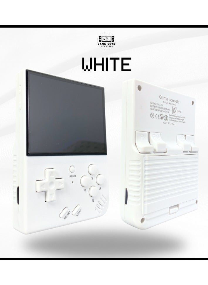 Generic - GAME CONSOLE R33S Handheld Retro Gaming Console Linux System with 128G TF Card, Preloaded with 15000+ Games, Retro Video Game Console 3.5-inch IPS Screen (White 128G) - Image 1