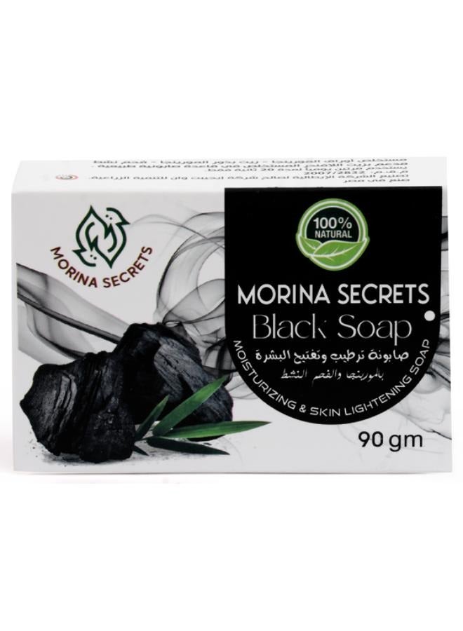 Morina Secrets Moisturizing and skin lightening soap with moringa extract and activated charcoal 90g. - Image 1