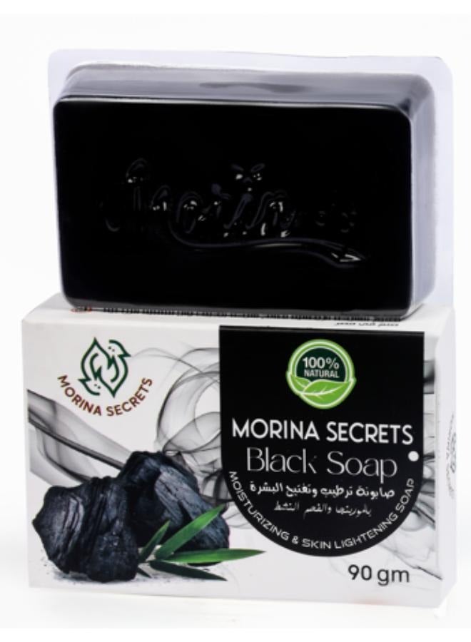 Morina Secrets Moisturizing and skin lightening soap with moringa extract and activated charcoal 90g. - Image 2