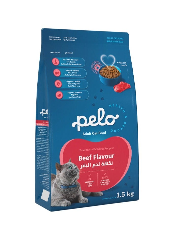Pelo Dry Cat Food Beef 1.5kg - Image 1