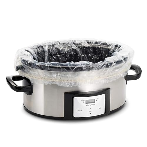 PanSaver Slow Cooker Liners - Disposable Liners with Sure Fit Band for Snug Fit - Instant Cleanup with No Scrubbing - Fits 3-6.5 Quarts, 4 Count - Image 1