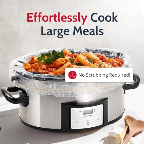 PanSaver Slow Cooker Liners - Disposable Liners with Sure Fit Band for Snug Fit - Instant Cleanup with No Scrubbing - Fits 3-6.5 Quarts, 4 Count - Image 4