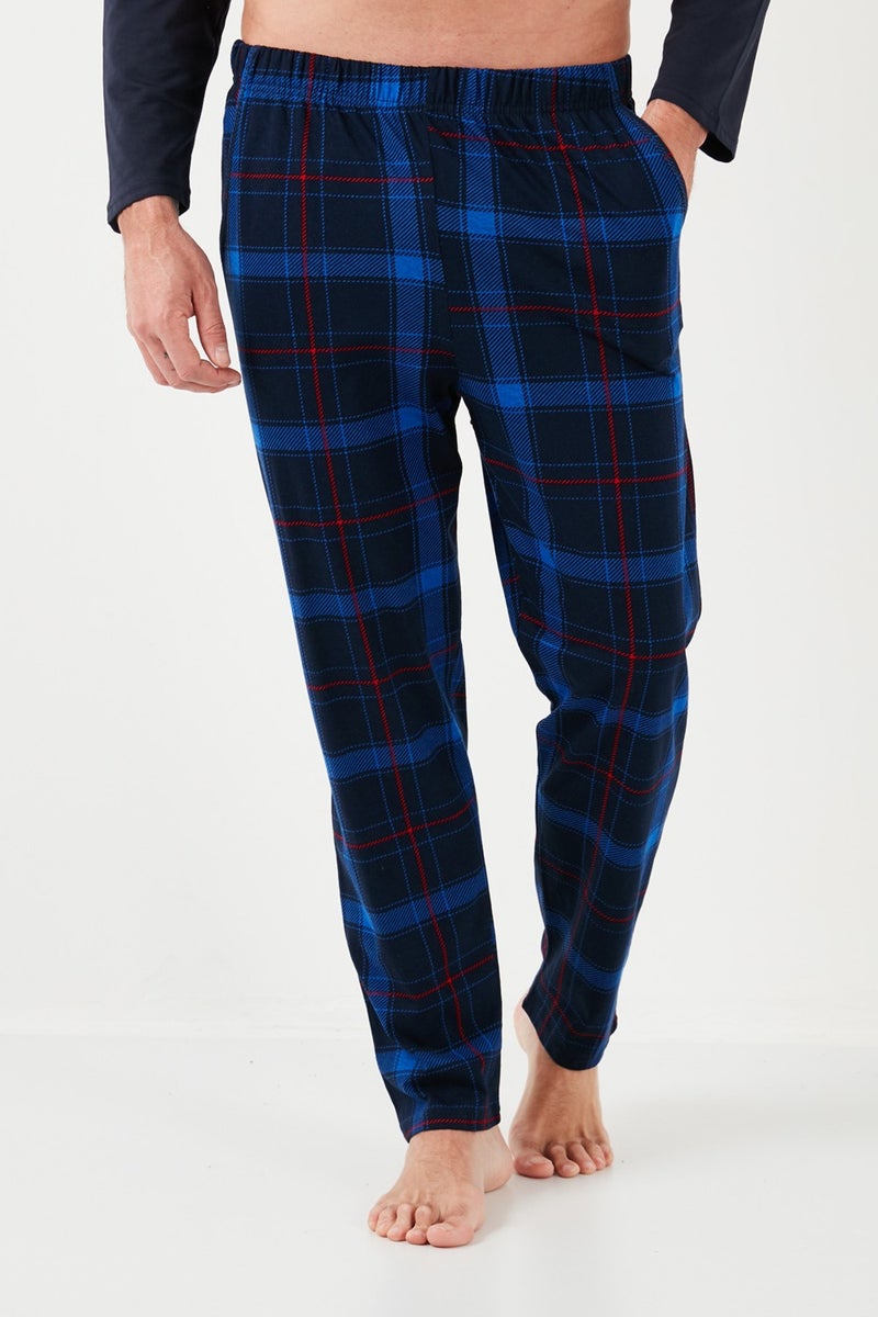 Buratti Cotton Regular Fit Long Sleeve Men's Pajama Set with Elastic Waist 6572007  - Image 4