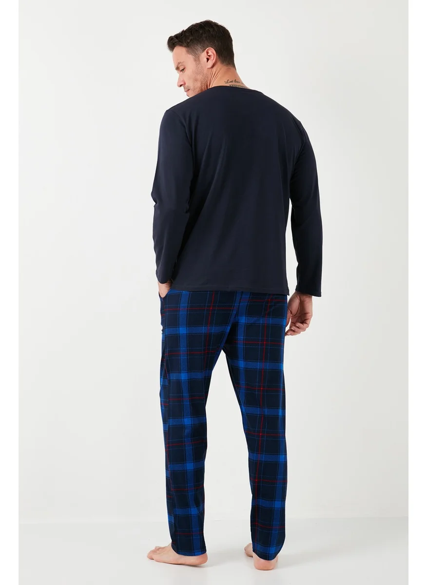 Buratti Cotton Regular Fit Long Sleeve Men's Pajama Set with Elastic Waist 6572007